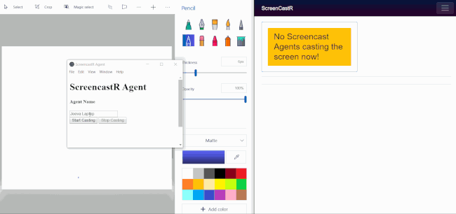 ScreencastR - Simple Screen Sharing App Using SignalR Streaming